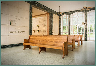 An interior view of Roselawn Memorial Park's Mausoleum